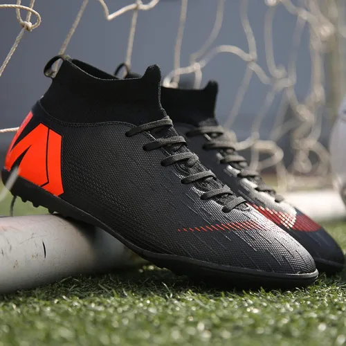 Vista 3 de Tacos de fútbol para hombre, zapatos de césped para interiores, zapatos de fútbol transpirables para entrenamiento al aire libre TFAG
