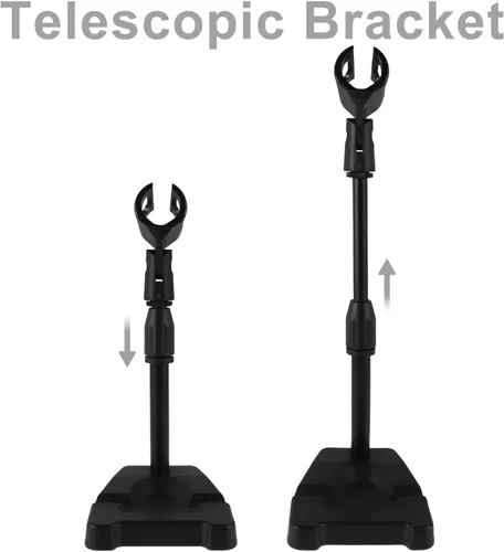 Vista 3 de Beaupretty Adjustable Rotation Table Top Mic Stand Clamp with U-shaped Holder Sturdy Metal Desktop Microphone Stand for Gaming Singing Professional
