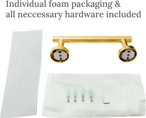 Vista 7 de Modket 9 pulgadas de oro cepillado barra de toalla de baño hardware de acero inoxidable 304 montado en la pared toalla de cocina titular paños