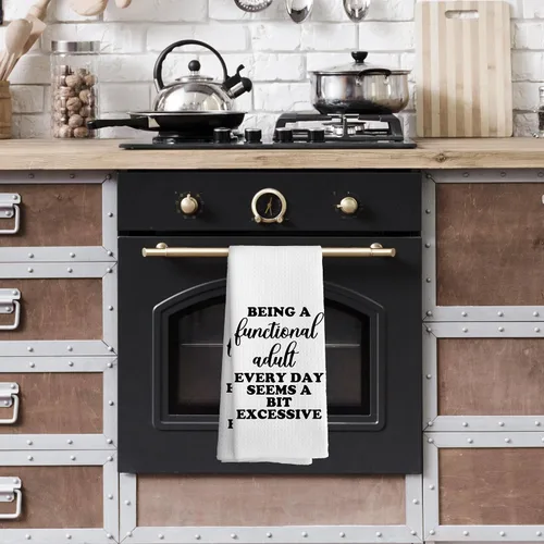 Vista 3 de Divertidos paños de cocina sarcásticos para adultos de 16 x 24 pulgadas, toallas decorativas absorbentes para el té de la cocina y el baño
