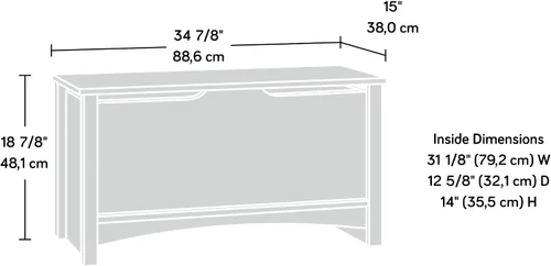 Vista 4 de Niño Craft Shoal Creek ready-to-assemble Baúl de almacenaje, Madera, Marrón