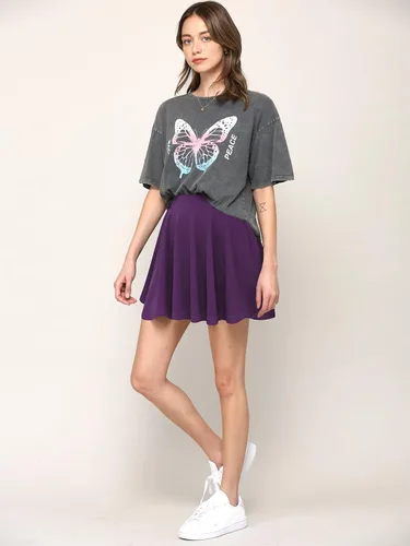 Vista 5 de Made By Johnny Minifalda plisada y elástica casual para mujer con pantalones cortos