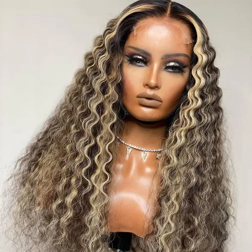 Vista 3 de Peluca de cabello humano con encaje frontal transparente HD 1B27 de 13 x 6 pulgadas, para mujeres negras, sin pegamento, línea capilar natural