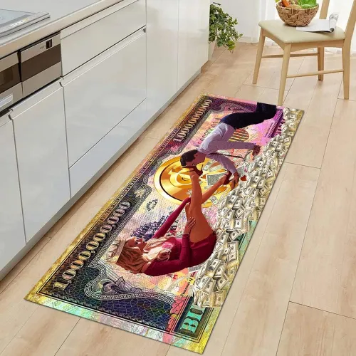 Vista 5 de JUST BREATHE Alfombra Pasillo 100 Millones Alfombra Pasillo Abstracta Dinero Alfombras Arte Cinematográfico Alfombra Pasillo Alfombra de Área 06