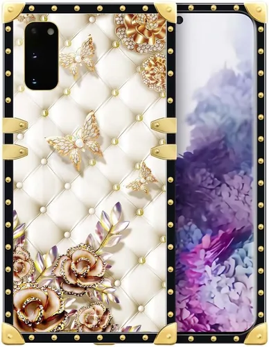 Vista 132 de Funda compatible con Samsung Galaxy S10 4G, TPU suave de lujo y parte trasera de policarbonato duro para niñas y mujeres, funda protectora a prueba