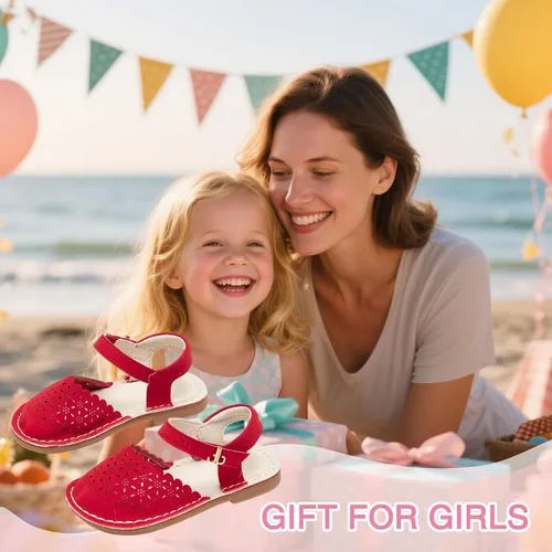 Vista 144 de THEE BRON Sandalias cómodas para niñas, zapatos para niños, sandalias rellenas