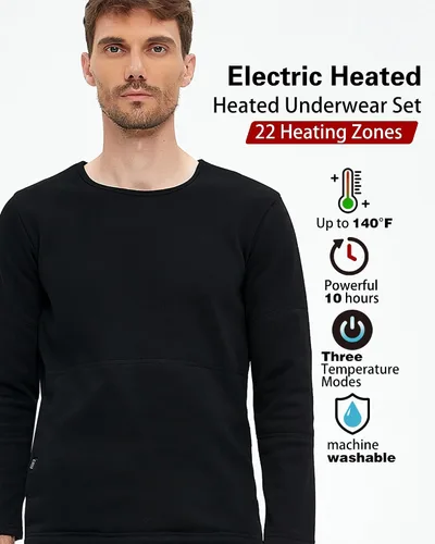 Vista 3 de Conjunto de ropa interior térmica eléctrica para mujer, 22 zonas de calefacción, calefacción eléctrica con USB, equipo de caza de invierno