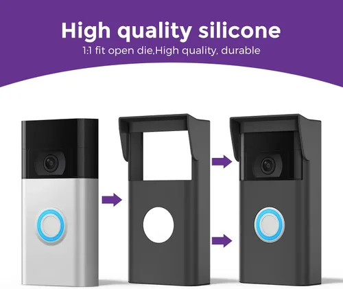 Vista 6 de Funda de silicona para timbres de video - Resistente a la intemperie, resistente a los rayos UV y a la lluvia, protección duradera para timbre