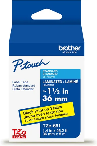 Vista 15 de Brother P-touch TZE-FX251 - Cinta laminada flexible-ID de 2.5 cm de ancho, negro sobre blanco, ideal para envoltorios de cables y señalización