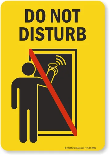 Vista 2 de SmartSign - S-7675-MG-10 Letrero "No molestar" 7" x 10" Magnético Negro/Rojo sobre Amarillo