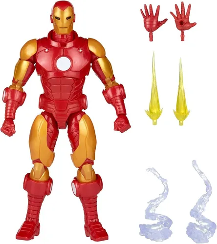 Vista 3 de Serie Marvel Legends Iron Man Modelo 70 Armadura de Cómics Figura de Acción de 6 Pulgadas, Juguetes Coleccionables, Incluye 4 Accesorios