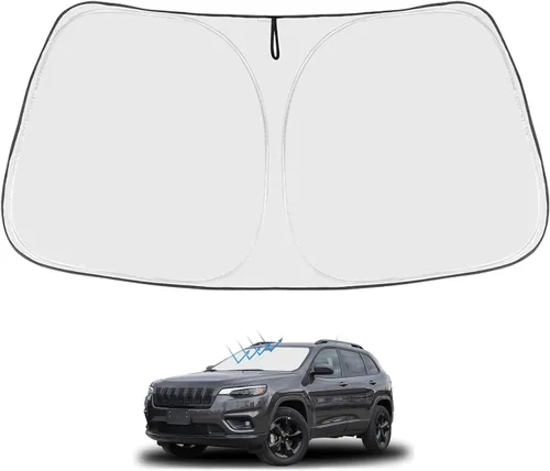 Vista 66 de Proadsy Parasol para parabrisas Rivian R1S 2022-2025 2026 de 4 capas plegable, protector de parasol frontal que bloquea los rayos UV, mantiene