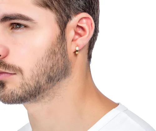 Vista 7 de Jstyle Aretes de acero inoxidable para hombre y mujer, hipoalergénicos