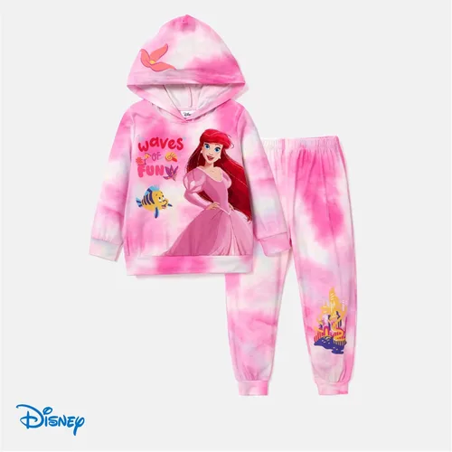 Vista 6 de Disney Frozen Princess Anna Elsa - Conjunto de sudadera con capucha y pantalones deportivos para niñas pequeñas y grandes