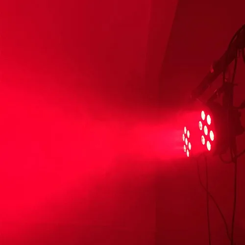 Vista 4 de Luz LED Par 7x12W de escenario con pruebas estrictas, luces LED RGBW 4en1, luces de DJ de escenario, control DMX512 activadas por sonido, luz