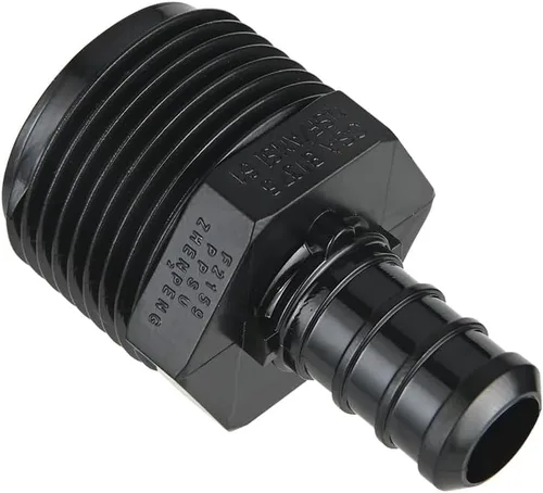 Vista 2 de Paquete de 10 unidades EFIELD Poly PPSU Barb Crimp Pex Fitting 1/2" X3/4" Macho NPT Adaptador, agua potable, (PPSU1807104)