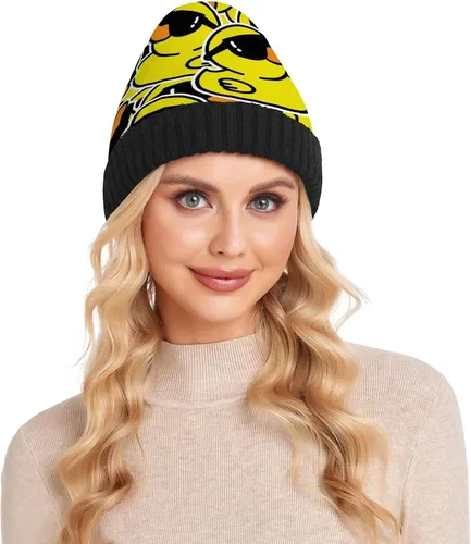 Vista 7 de Gorro para hombre y mujer, diseño geométrico, decorativo, con girasol, cálido, de punto