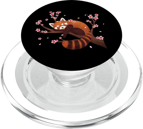 Vista 8 de Flor de cerezo japonesa de panda roja vintage – PopSockets Grip y soporte para teléfonos y tabletas