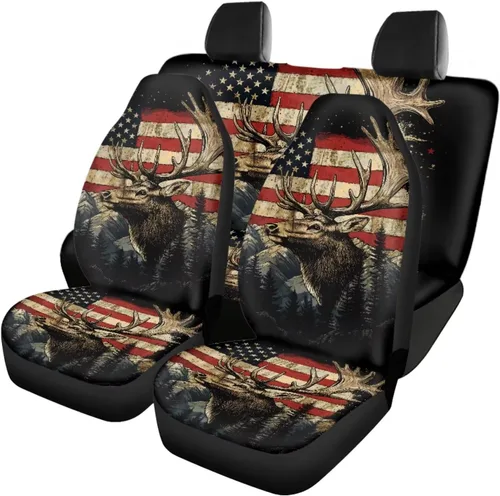 Vista 10 de Howilath 250 USA Anniversary - Juego de 4 fundas de asiento de automóvil de ajuste universal para asientos delanteros y traseros para uso en todas