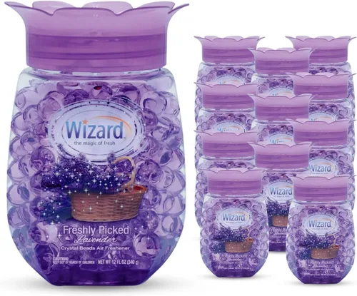 Vista 4 de WIZARD - Perlas de gel eliminadoras de olores, 12 onzas, paquete de 12 ambientadores para baño. Habitaciones, por áreas y ambientadores