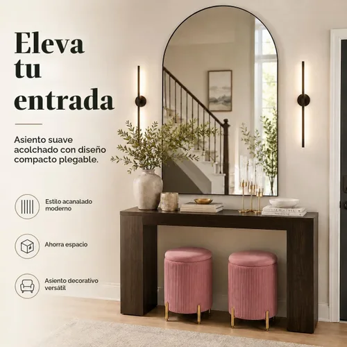 Vista 23 de Otomana de almacenamiento con patas de metal,Asiento tapizado de terciopelo Negro