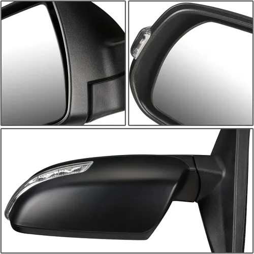 Vista 4 de DNA Motoring OEM-MR-KI1320146 - Espejo retrovisor de la puerta del lado izquierdo del conductor con señal de giro compatible con Sorento 2011-2015