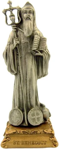 Vista 12 de Estatua de estatua de estatua de peltre de Nuestra Señora de Gracia sobre base de tono dorado, 4 1/2 pulgadas