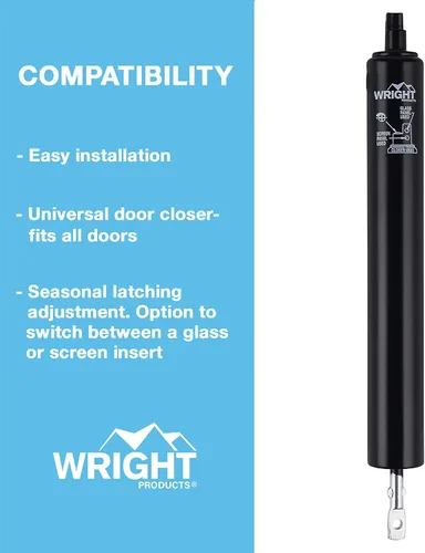 Vista 11 de Wright Products - Pantalla neumática ligera y cierrapuertas de tormenta, negro