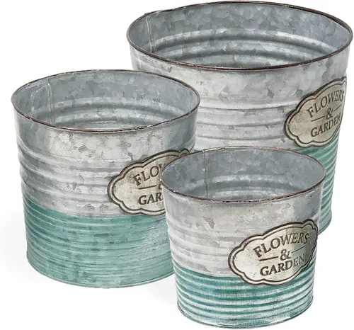 Vista 7 de allgala Maceta galvanizada para decoración interior y exterior-6 "-HD60074