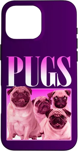 Vista 19 de iPhone 16 Pugs Bootleg Rap Lindo Pug Dog Pet Owners Retro 90's Poster Case