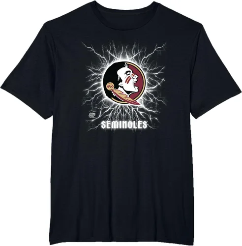 Vista 4 de Camiseta con licencia oficial de los Florida State Seminoles 90's Lightning, Negro