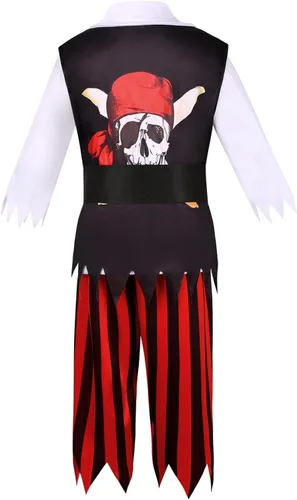 Vista 3 de Miulruma Disfraz de pirata para niños, disfraz de Halloween para cosplay, juego de rol