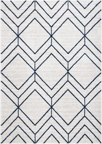 Vista 50 de SAFAVIEH Adirondack Collection - Alfombra decorativa, 2 x 3 pies, color negro y marfil, diseño geométrico moderno, no desprende pelusa y de fácil