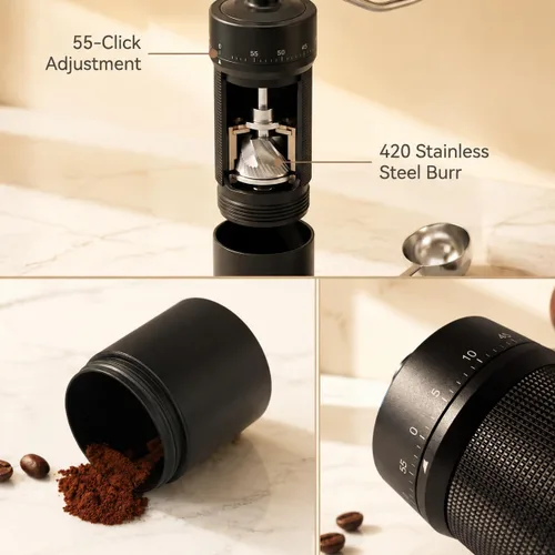 Vista 7 de Molinillo de café manual con molinillos cónicos de acero inoxidable de 7