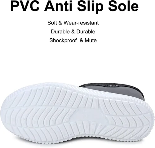 Vista 3 de Laple Botas de lluvia para hombre, antideslizantes, impermeables, de goma, para lluvia