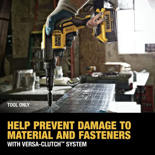Vista 4 de DEWALT Pistola de tornillo 20V MAX XR, embrague Versa, par ajustable, solo herramienta (DCF622B)