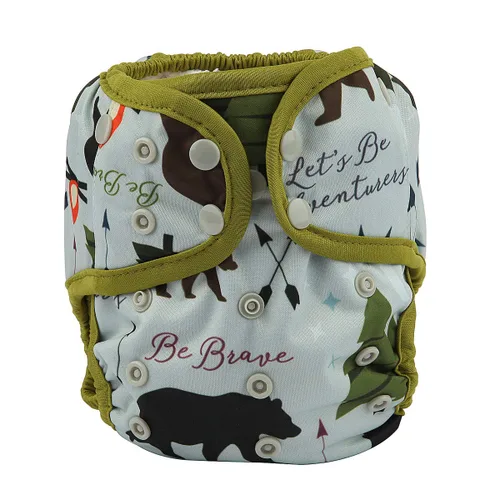 Vista 5 de Funda de pañal de tela de tamaño único con fuelle doble (animal)
