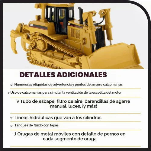 Vista 5 de Diecast Masters 1:50 Modelo Cat D8R Tractor tipo oruga, 85099C