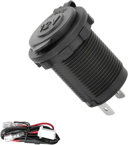 Vista 7 de Enchufe para encendedor de cigarrillos, impermeable, a prueba de polvo, 12 V, toma de corriente, receptáculo para automóvil, motocicleta, ATV (azul)