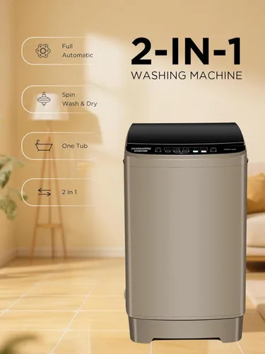 Vista 5 de F.W.WOOLWORTHS - Lavadora completamente automática de 17.7 libras con secadora giratoria - 10 programas de lavado, 8 niveles de agua, pantalla LED