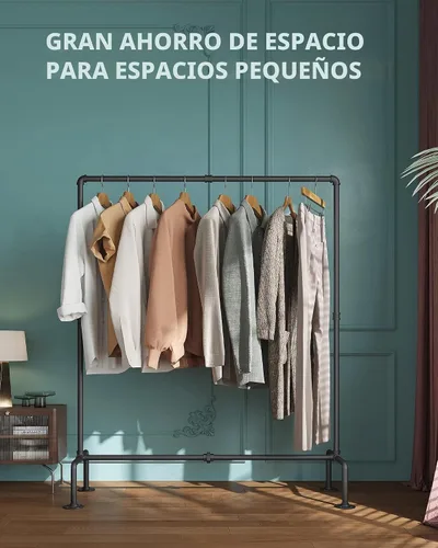 Vista 8 de OROPY - Perchero industrial de tubo para ropa de pie independiente, perchero desmontable de alta resistencia con 4 pies estables para exhibición