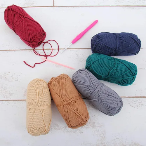Vista 19 de Threadart Crochet - Juego de hilo de algodón 100 % puro, colores de ambiente de playa, paquete de 4 madejas cada una de 1.76 onzas, hilo de estambre