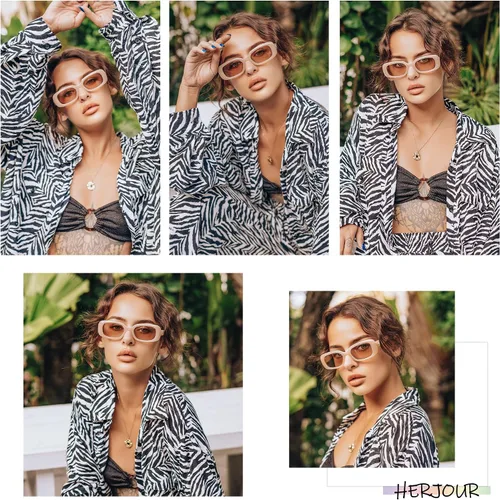Vista 2 de Allarallvr Small Rectangle Cute Sunglasses for Women Men Classical 90s Retro Trendy Shades Vintage Square Frame AR82126