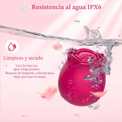 Vista 6 de Juguetes de rosa vibrador clitoral para mujeres, estimulador sexual Vlatne con 7 modos de golpeteo alucinante, cosquilleo del pezón y del clítoris