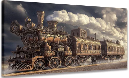 Vista 15 de Arte de pared mecánico floral para mujer, arte de pared de metal steampunk, retrato de diosa de diosa, impresión en lienzo vintage, escultura
