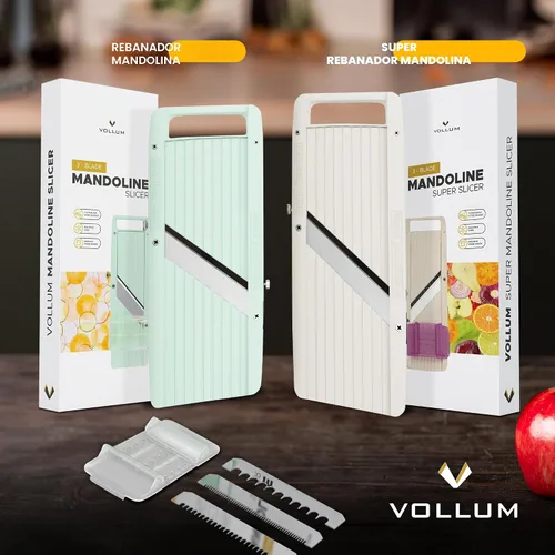 Vista 5 de Vollum Rebanadora de Mandolina de Mano Estrecha para Cocina – Rebanadora Profesional Cortadora de Vegetales Rebanadora de Mandolina Japonesa