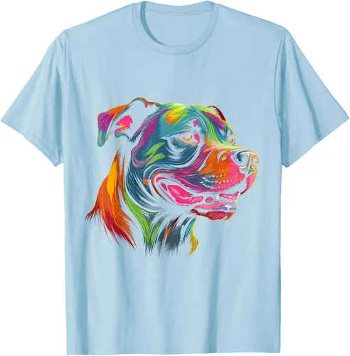 Vista 85 de Pit Bull Mom Dog Lover Colorido Artistic Pitbull Owner - Camiseta para mujer, Negro