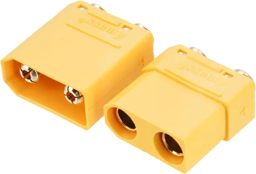 Vista 4 de ELFCULB 5 pares de conectores macho y hembra Amass XT90PB, chapados en oro para baterías RC/aviones/autos (amarillo)