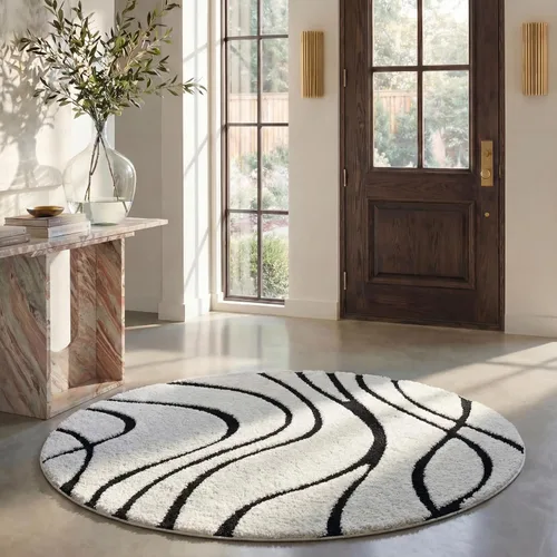 Vista 41 de Safavieh Florida Shag Collection - Alfombra de área de 2 x 3 pies, color crema/beige, diseño geométrico, felpa de 1.2 pulgadas de grosor, ideal
