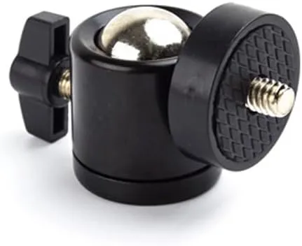 Vista 7 de Paquete de 3 mini cabeza esférica de 1/4 pulgadas con tornillo giratorio para trípode de 360 grados, adaptador de base giratoria de 360 grados